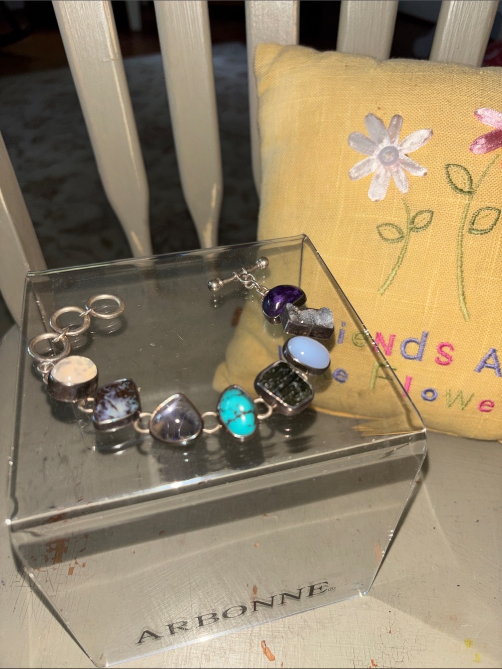 Charles Albert Multistone Bracelet with Turquoise, Purple and Blue Accents